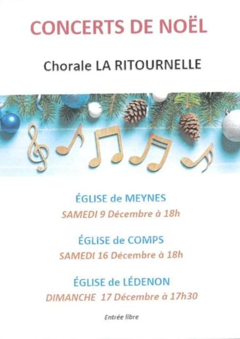 Concerts De Noel Chorale La Ritournelle Commune De Meynes Commune