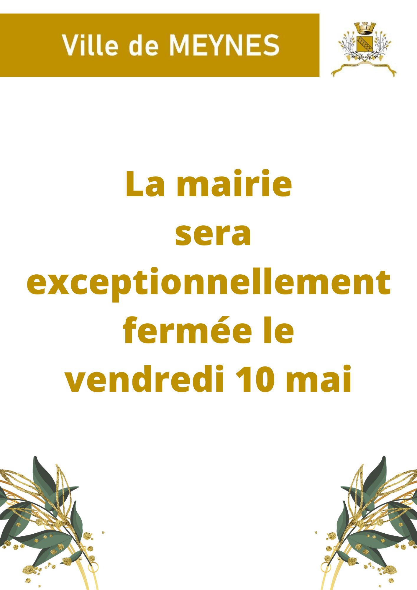 Fermeture Exceptionnelle De La Mairie Le Vendredi Mai Commune